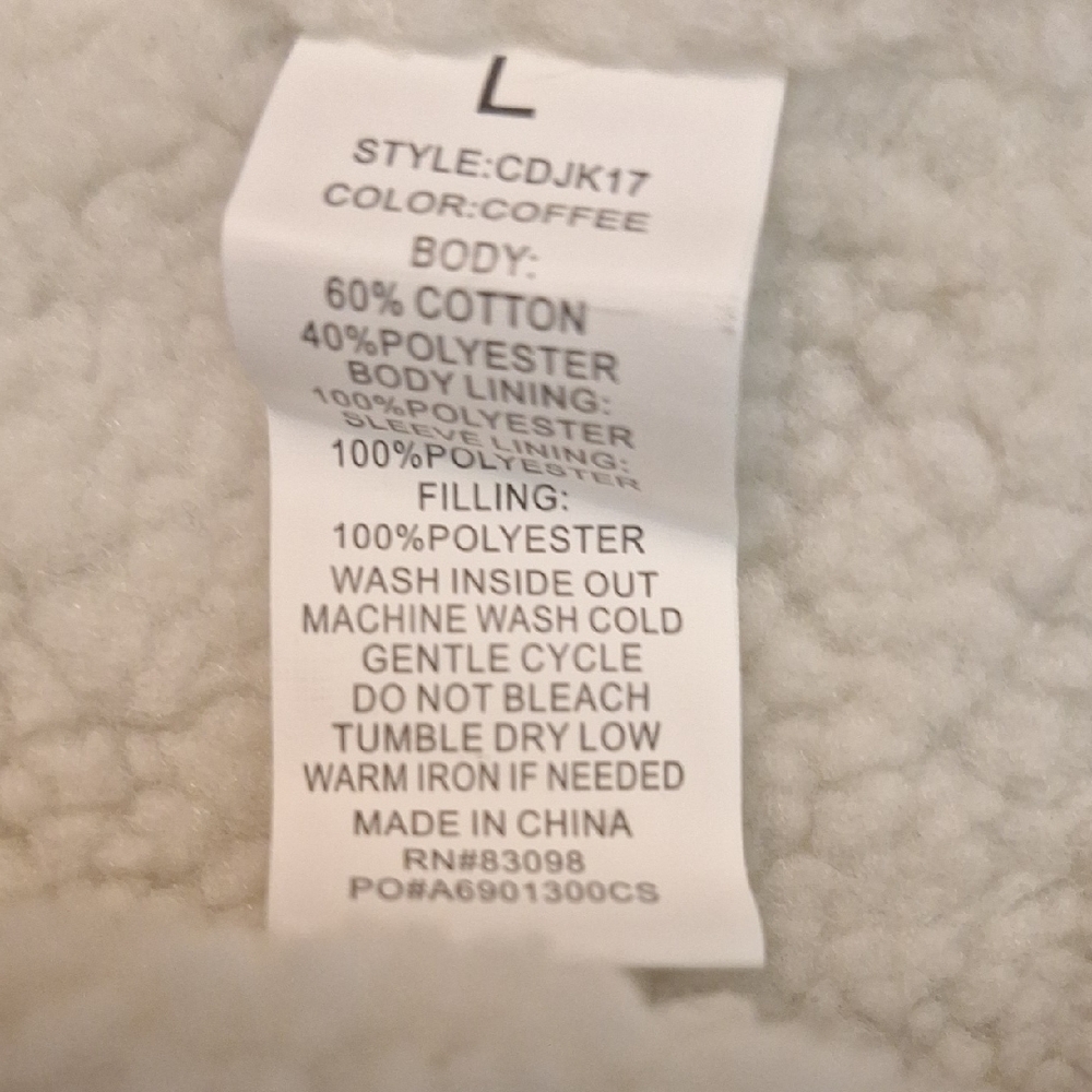 3/$20-Brown Corduroy Jacket, Cropped,  Sherpa Collar And Lining, 12, NWOT - Picture 11 of 14